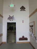 Space Invaders on wall